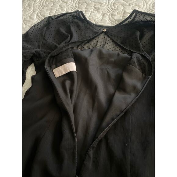 Keepsake Swiss Dot Black Ruffled Whimsical Whimsigoth Mini Dress Size Small - Picture 6 of 11